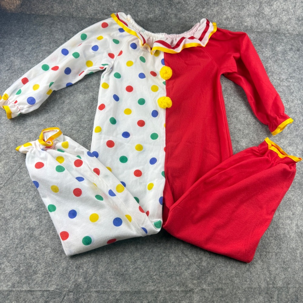 Candlesticks Vintage Kids Clown Costume Polka Dot Red One Piece Size 5 USA Made